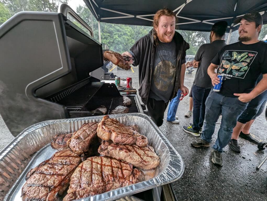 BBQ Day, Tim on the grill!